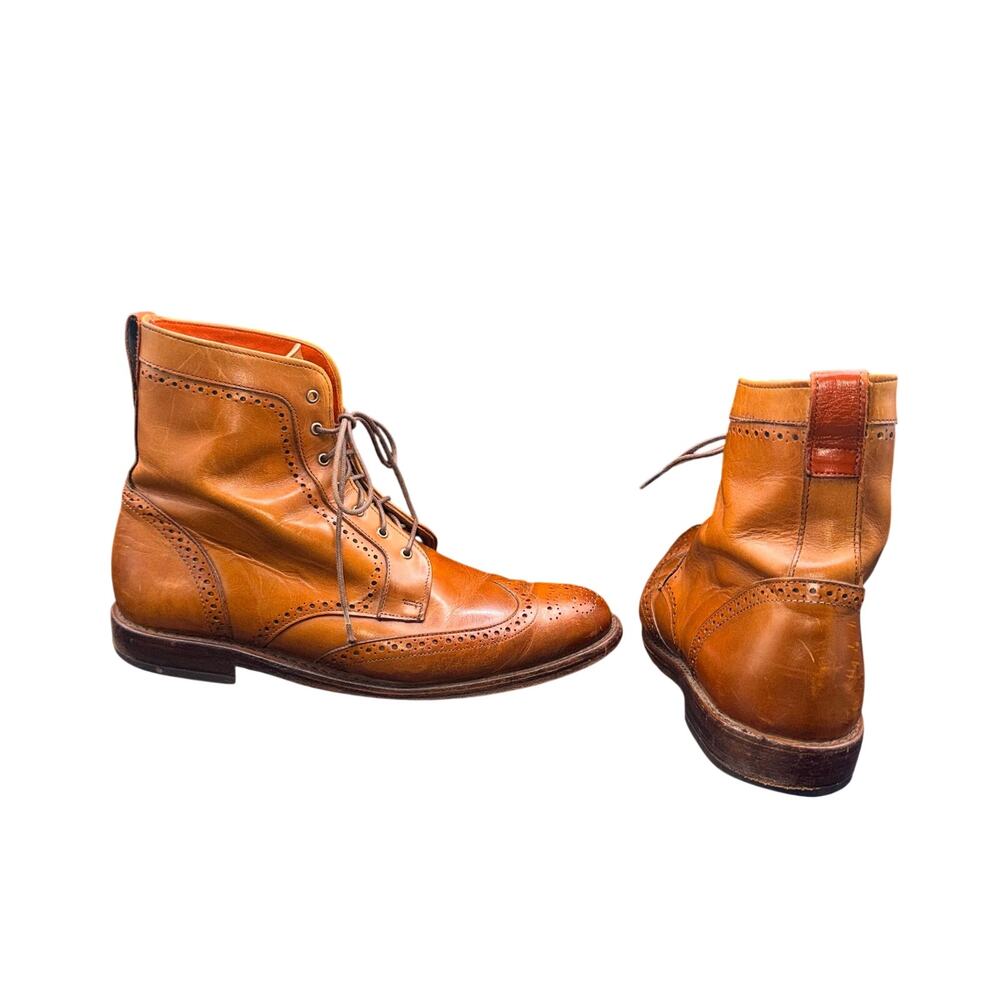 Allen Edmonds Dalton Walnut Leather Wingtip Brogue Boots Men’s 10 D